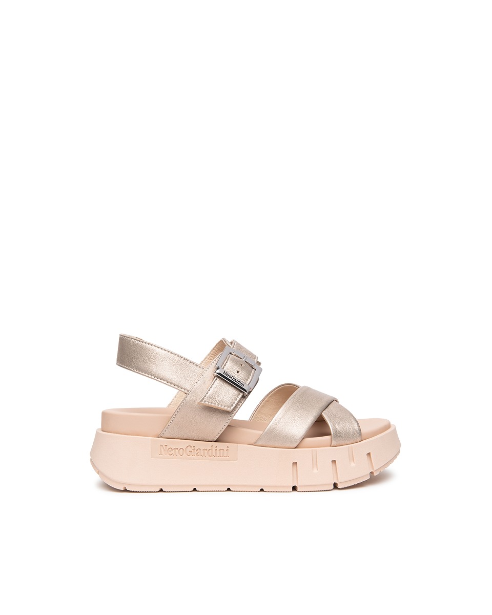 Nero Giardini E617064D - Sandalo Donna in Pelle con Platform
