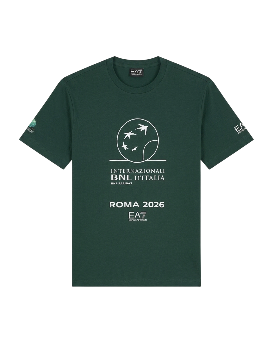 EA7 EMPORIO ARMANI Internazionali BNL d'Italia 2026 - T-Shirt Girocollo in Cotone da Uomo - 7M002815