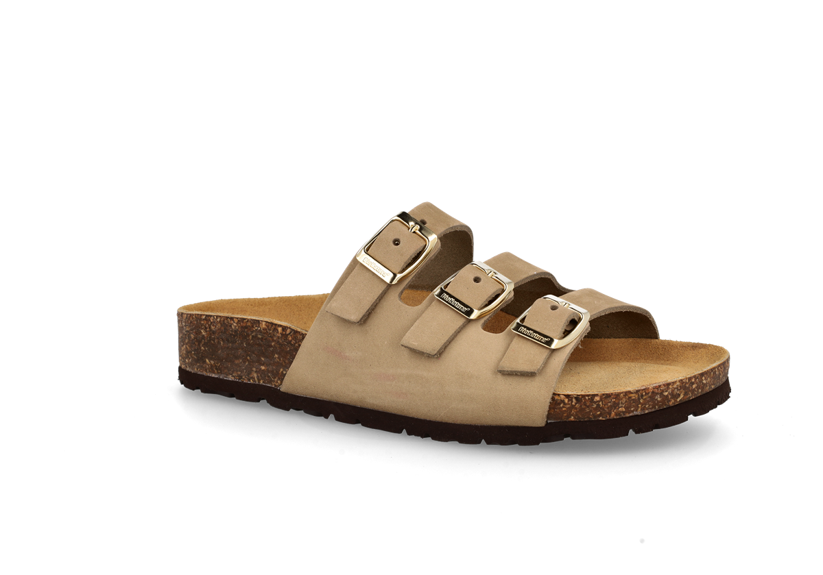 BioNatura 11 Nube Imb. Vibram Nabuk - Ciabatta a Tre Fascie con Plantare Anatomico da Donna