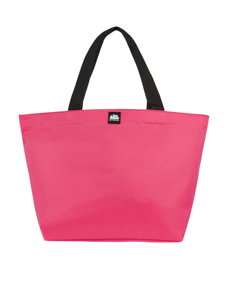 SUNDEK Maxi Shopping Bag - Borsa rigida in Tessuto Gommato con chiusura centrale a zip