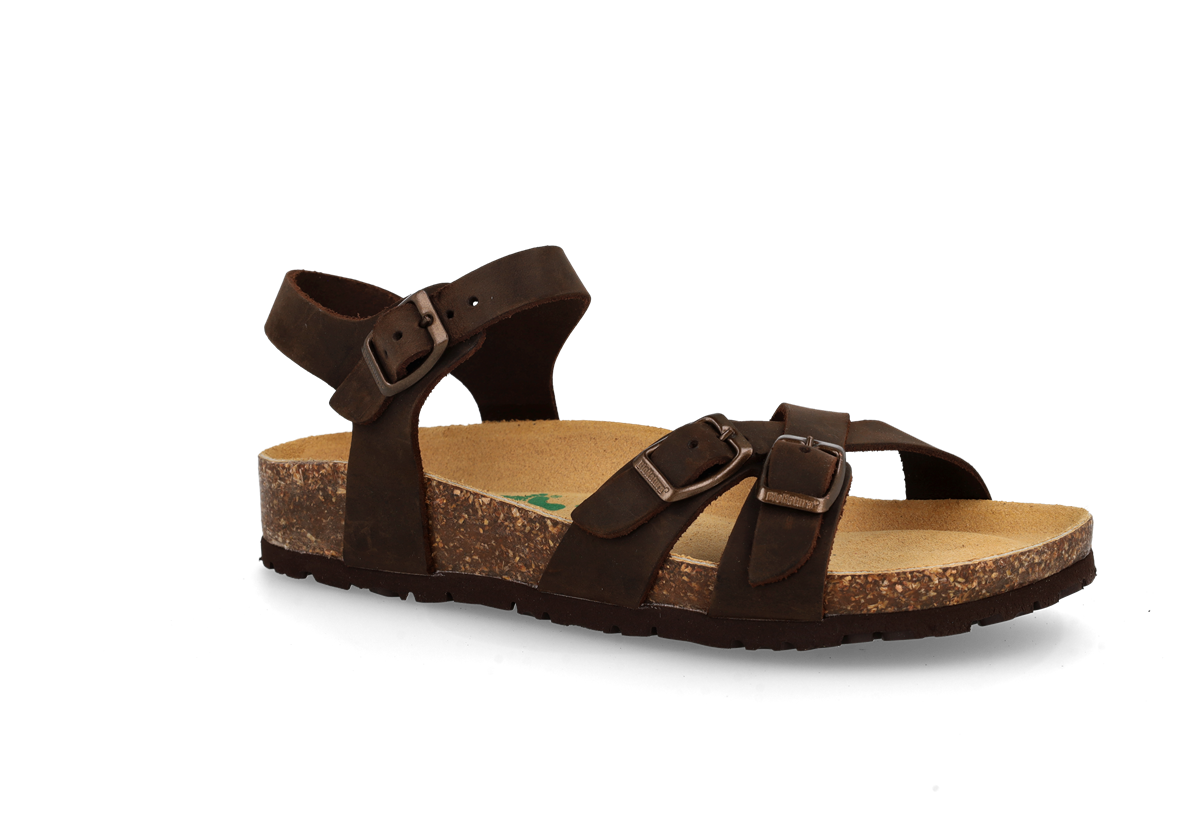 BIONATURA 11 A 2368 Imb. Vibram – Sandalo da Donna in Pelle Crazy Horse con Plantare Anatomico