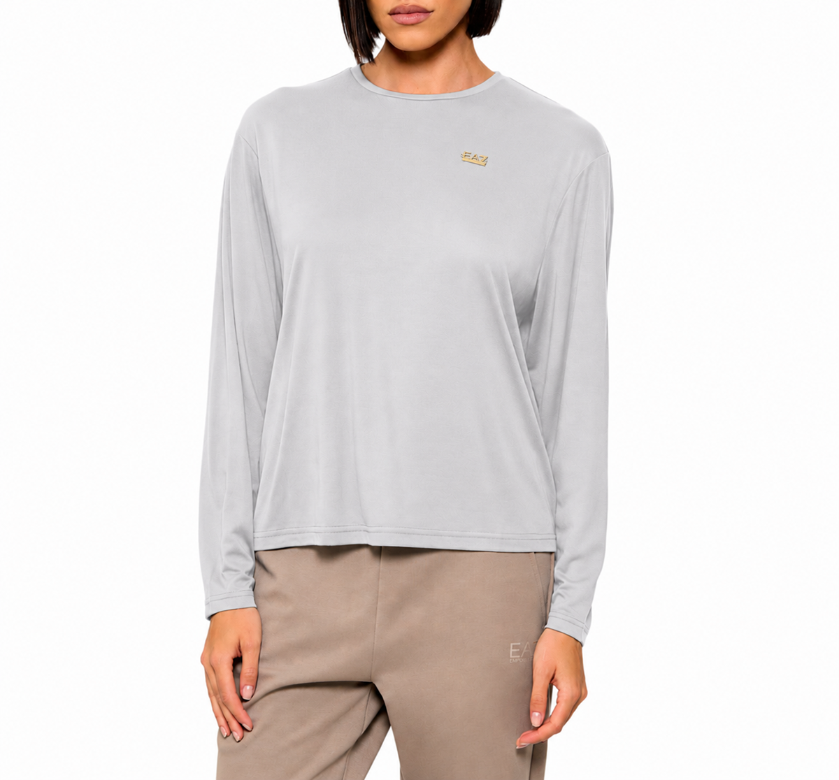 EA7 EMPORIO ARMANI T-Shirt a Maniche Lunghe da Donna in Misto Viscosa Core Lady - 7W001652