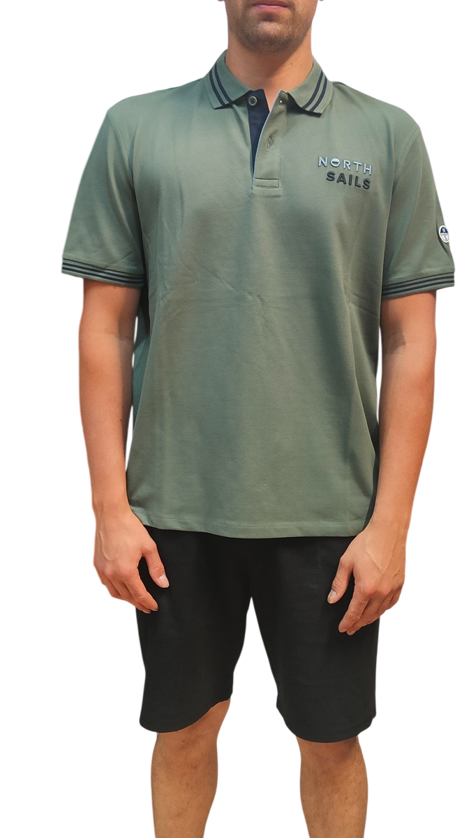 NORTH SAILS Polo Uomo Cotone con Bordi a Righe 692670