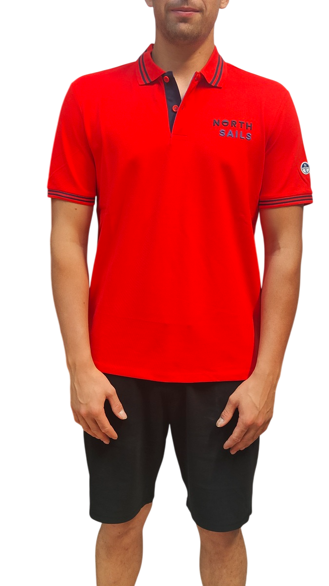 NORTH SAILS Polo Uomo Cotone con Bordi a Righe 692670 (