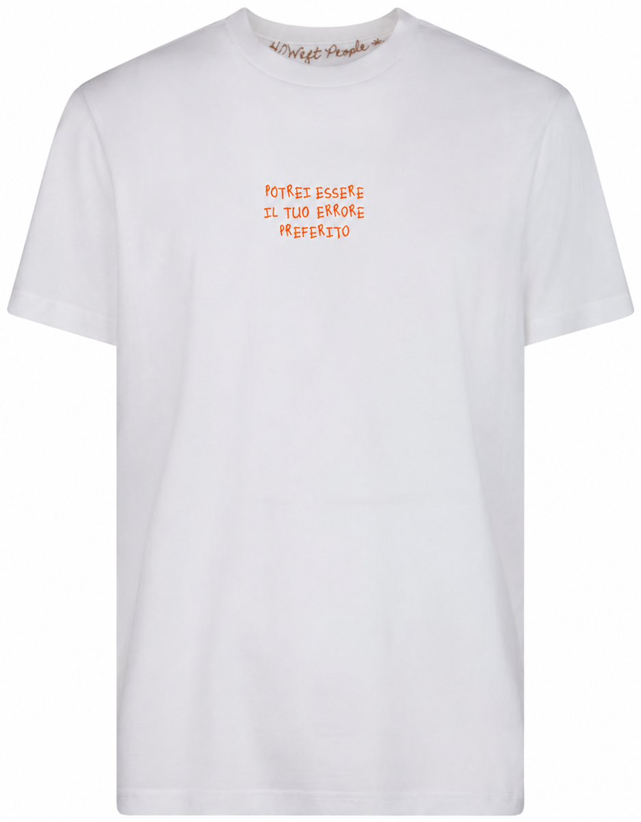 40Weft Perrys 2826 – T-Shirt maniche Corte da Uomo con scritta ”Potrei essere il tuo errore preferito” e stampa sul retro