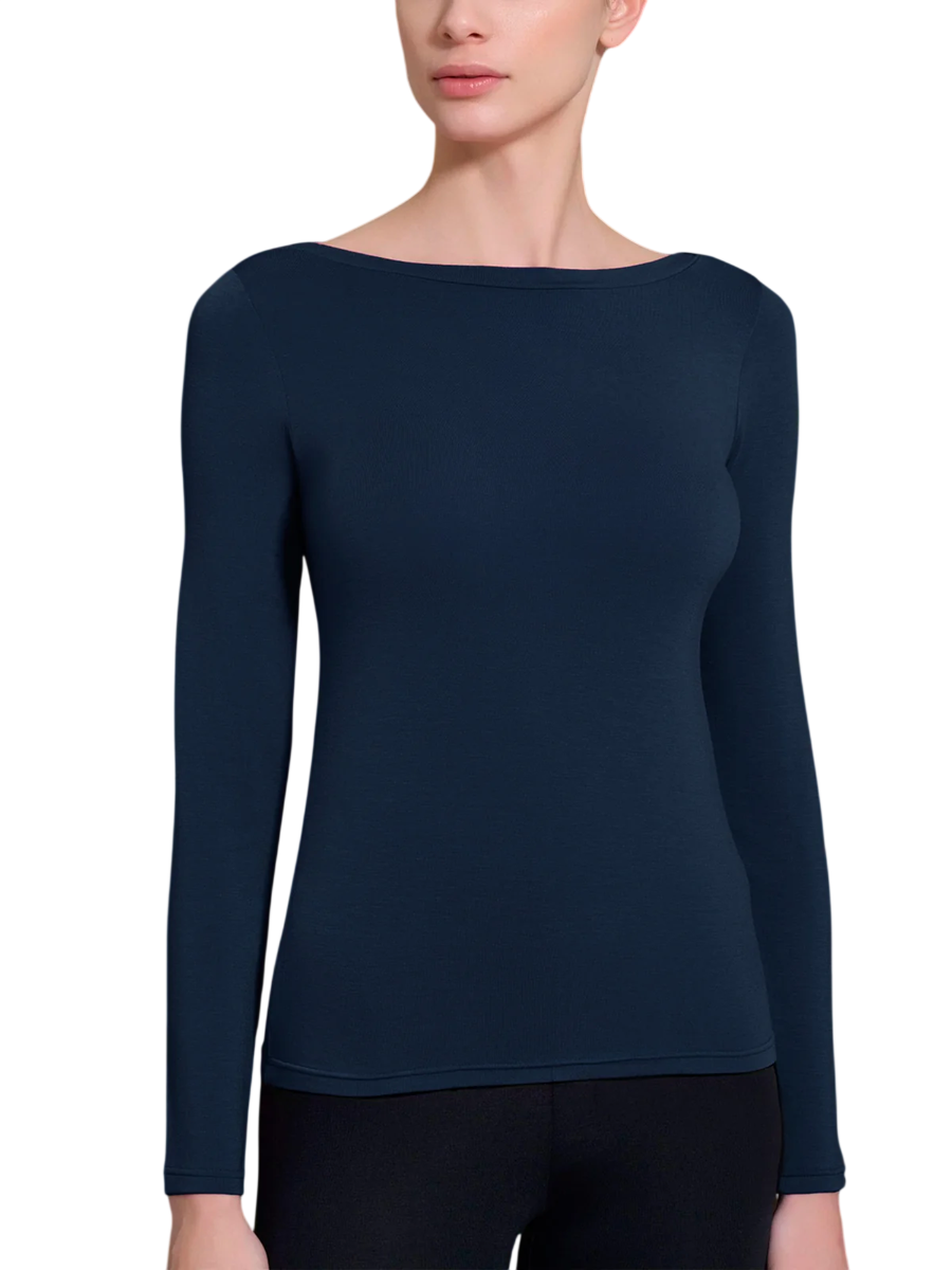 RAGNO Maglietta con collo a barchetta in filato Tenderwool - DM03AB