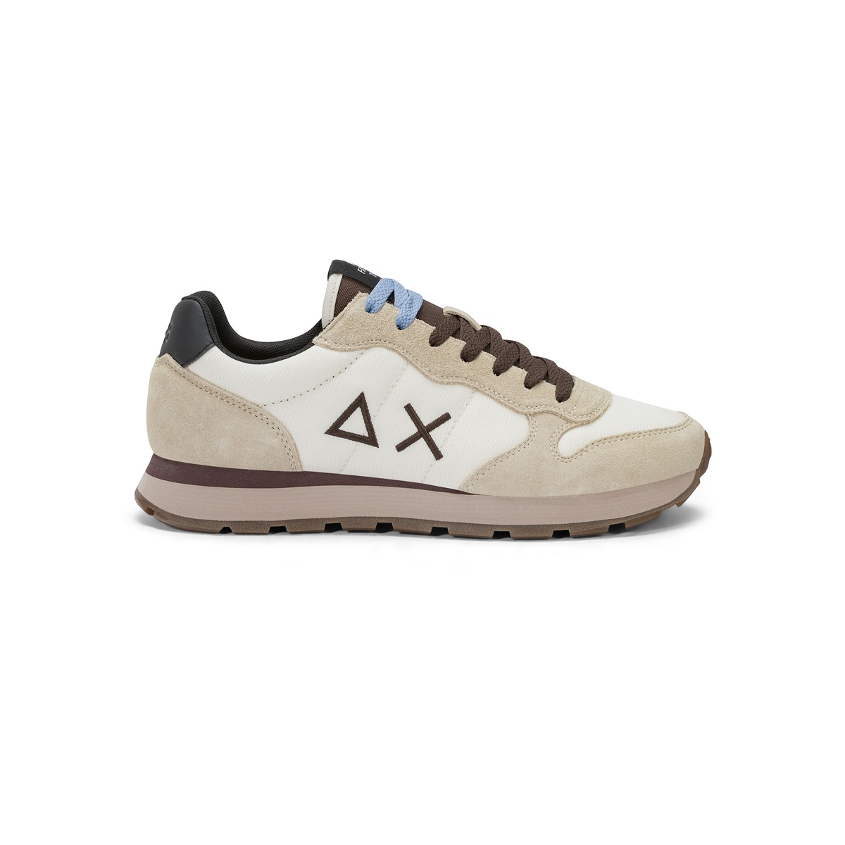 SUN68 Tom Solid Bianco Panna – Sneaker da Uomo in nylon e suede – Z46101