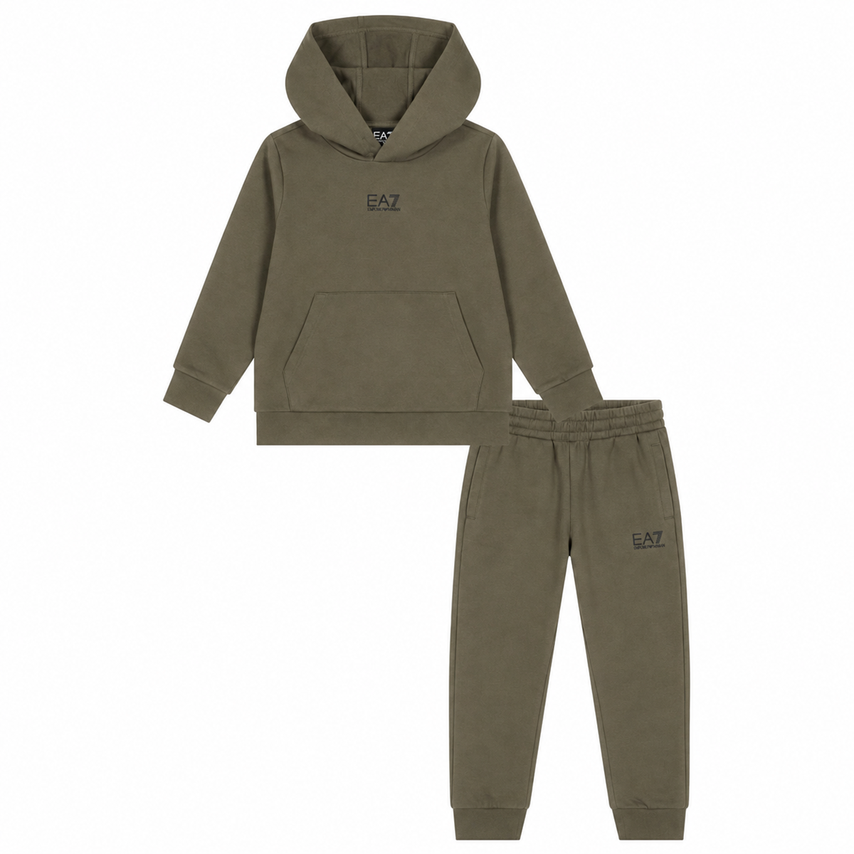 EA7 EMPORIO ARMANI Tuta Felpata da Bambini e Ragazzi con cappuccio Core Identity Boy in misto cotone organico ASV - 7B000164