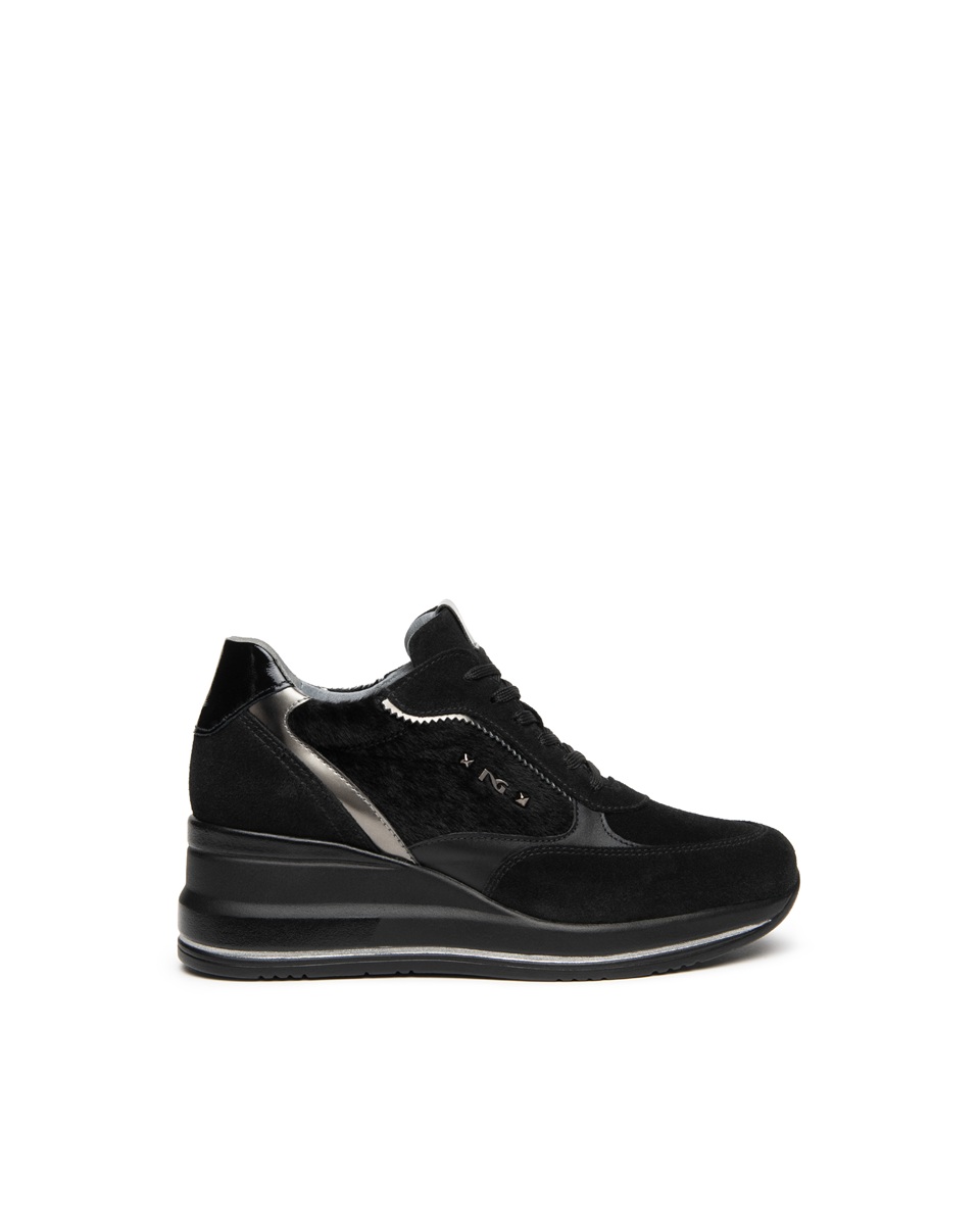 Nero Giardini I617391D - Sneakers Donna in Suede, Pelle e Materiale Tecnico
