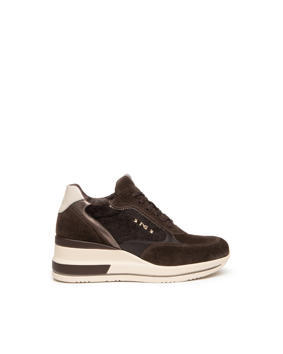 Nero Giardini I617391D - Sneakers Donna in Suede, Pelle e Materiale Tecnico