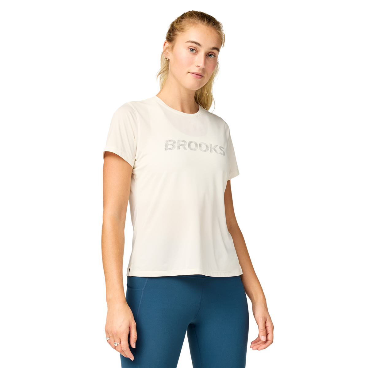 Brooks Dash Reflective Short Sleeve - T-shirt da Running Donna ad alte prestazioni con dettagli rifrangenti