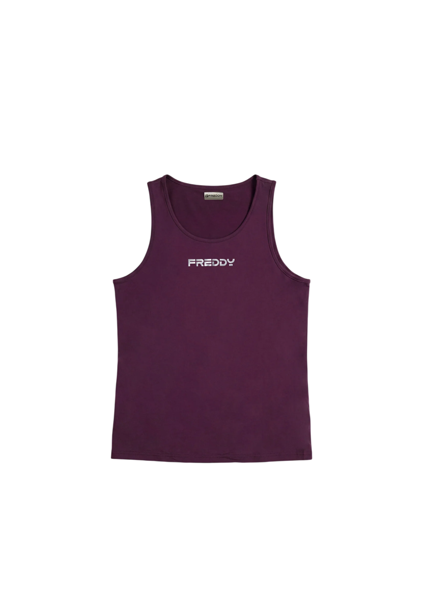 FREDDY - Canotta Sportiva Quick Dry con Logo Metallizzati da Donna - F26WSFK1