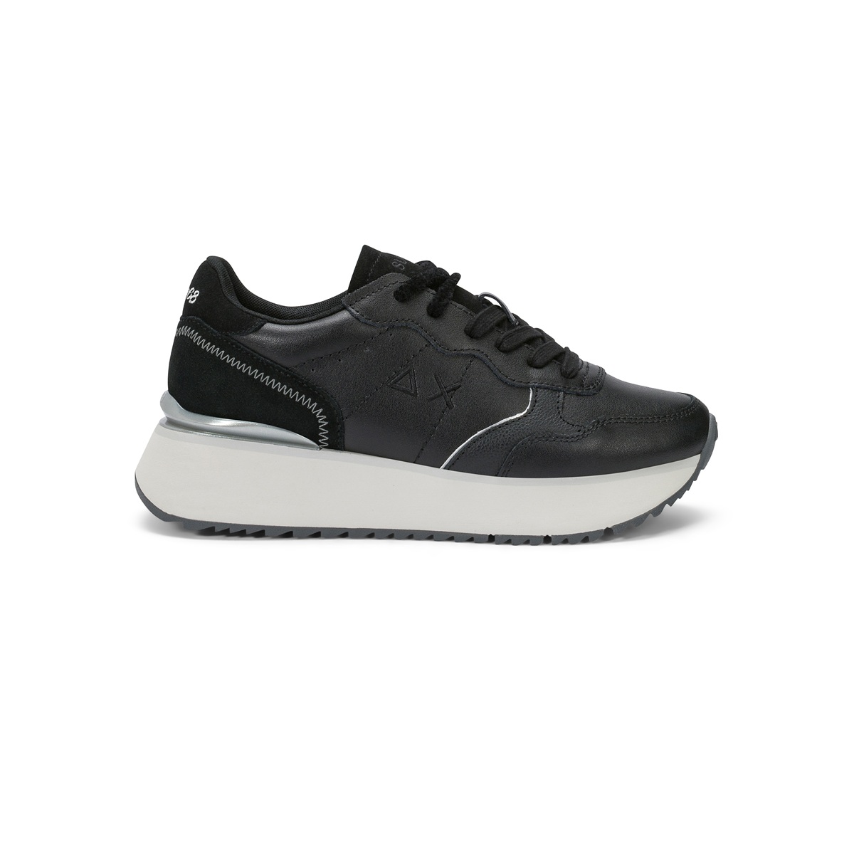 SUN68 Big Ally Leather Nero - Sneaker Casual da Donna in Pelle