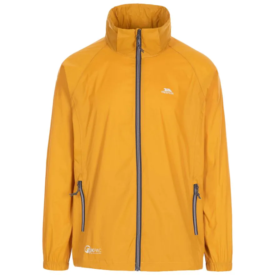 TRESPASS UNISEX WATERPROOF PACKAWAY JACKET QIKPAC-maize
