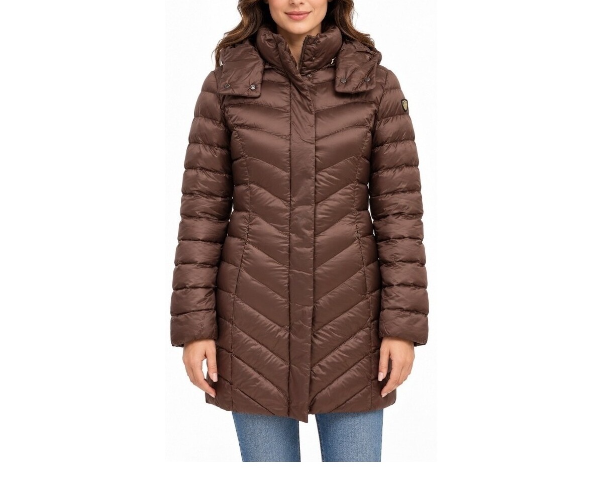 EA7 EMPORIO ARMANI Piumino Lungo ad imbottitura media con Cappuccio Staccabile da Donna - 7W001532